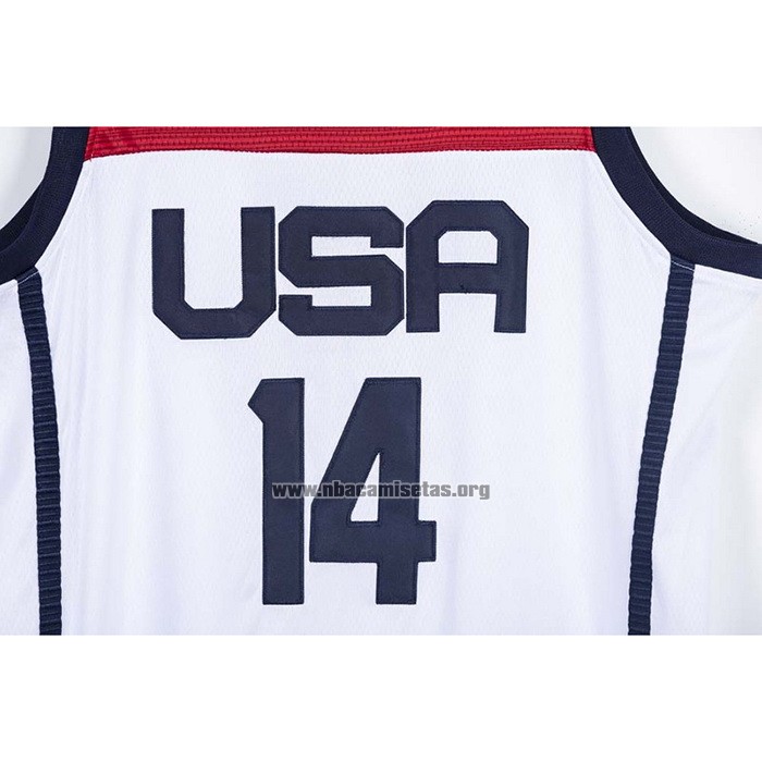 Camiseta USA 2021 Draymond Green NO 14 Blanco